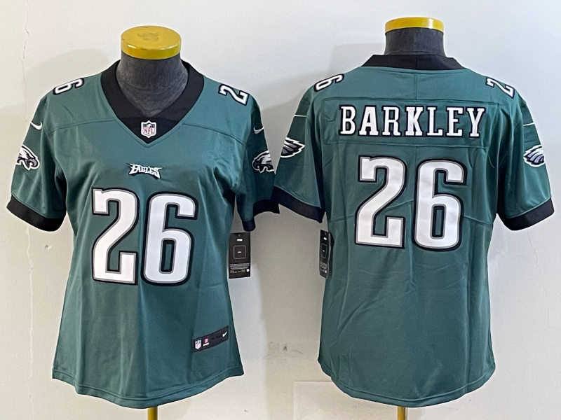 Women Philadelphia Eagles 26 Barkley green 2025 Nike NFL jersey style 3